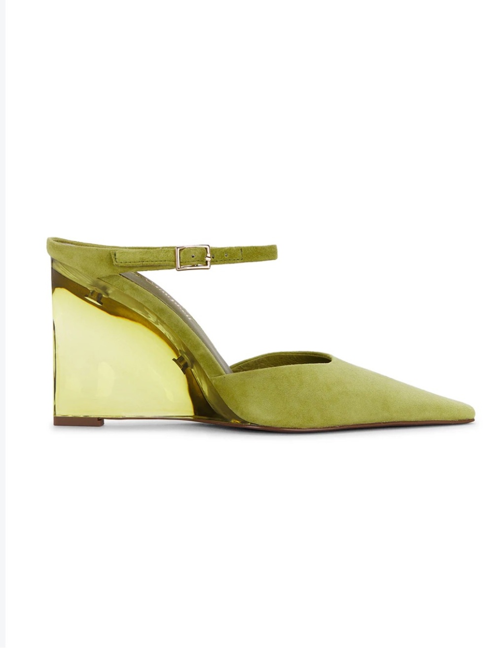 Jeffrey Campbell Perceptive Pumps Chartreuse Suede Wedges shoes Revolve 8.5